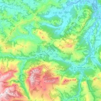 Ruesga topographic map, elevation, terrain
