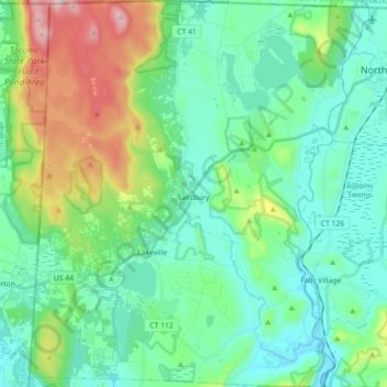 Salisbury topographic map, elevation, terrain