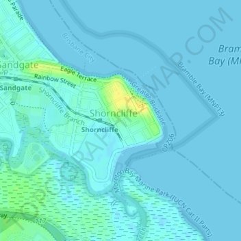 Shorncliffe topographic map, elevation, terrain
