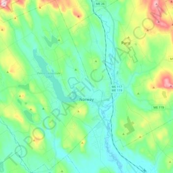 Norway topographic map, elevation, terrain