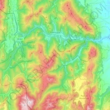 Fiuminata topographic map, elevation, terrain
