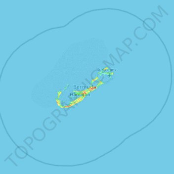 Bermuda topographic map, elevation, terrain