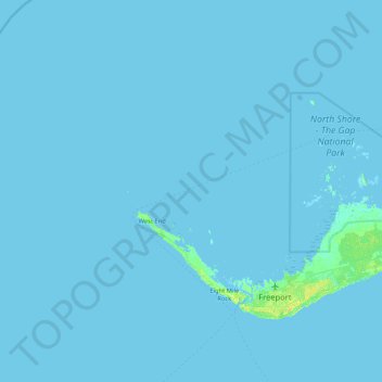 West Grand Bahama topographic map, elevation, terrain