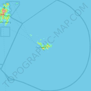 Saint Barthélemy topographic map, elevation, terrain