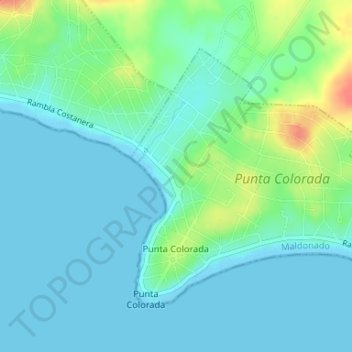 Punta Colorada topographic map, elevation, terrain