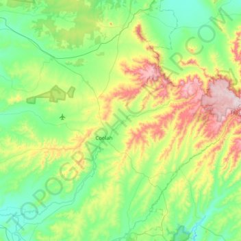 Coolah topographic map, elevation, terrain