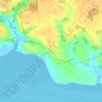 Harkstead topographic map, elevation, terrain