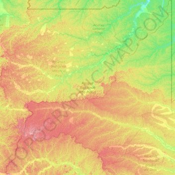 Parque Nacional Alto Purús topographic map, elevation, terrain