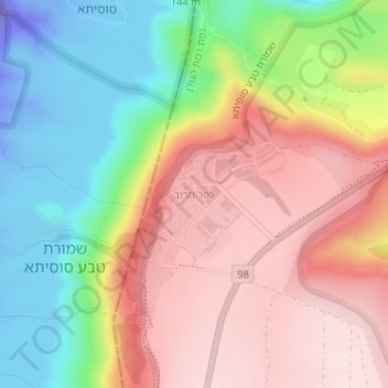Kfar Haruv topographic map, elevation, terrain