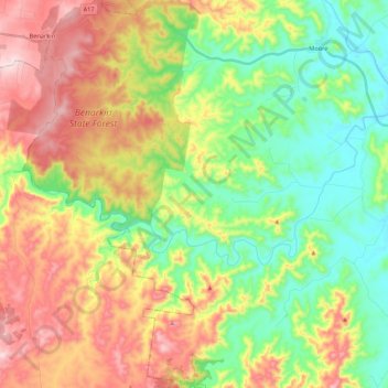 Colinton topographic map, elevation, terrain