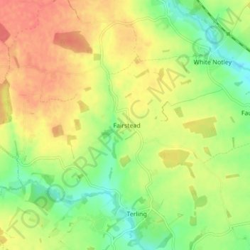 Fairstead topographic map, elevation, terrain