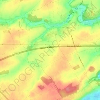 Balâtre topographic map, elevation, terrain