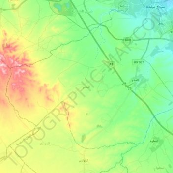 El Medou topographic map, elevation, terrain