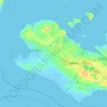 Lolland Municipality topographic map, elevation, terrain