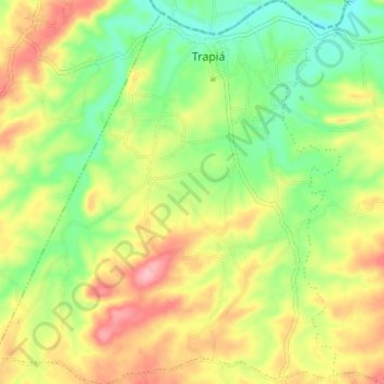 Trapiá topographic map, elevation, terrain