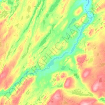 Gander River topographic map, elevation, terrain