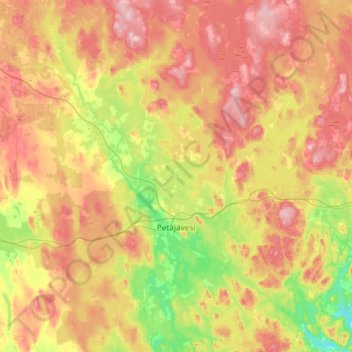 Petäjävesi topographic map, elevation, terrain