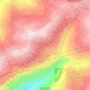Shanay topographic map, elevation, terrain