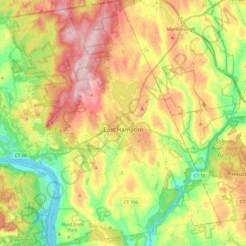 East Hampton topographic map, elevation, terrain