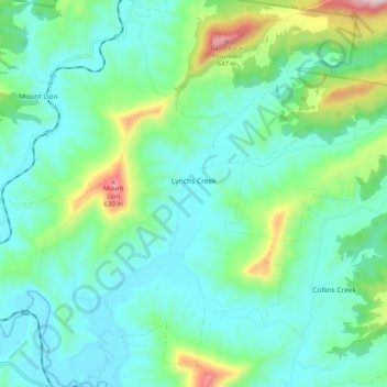 Lynchs Creek topographic map, elevation, terrain