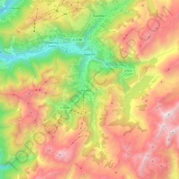 Beaufort topographic map, elevation, terrain