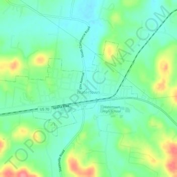 Watertown topographic map, elevation, terrain