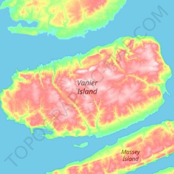 Vanier Island topographic map, elevation, terrain