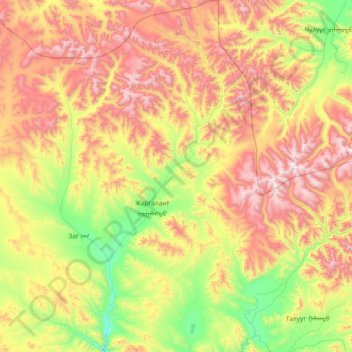 Jargalant topographic map, elevation, terrain