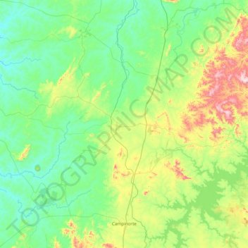 Campinorte topographic map, elevation, terrain