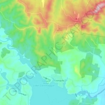Coongulla topographic map, elevation, terrain