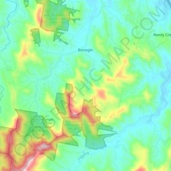 Bonogin topographic map, elevation, terrain