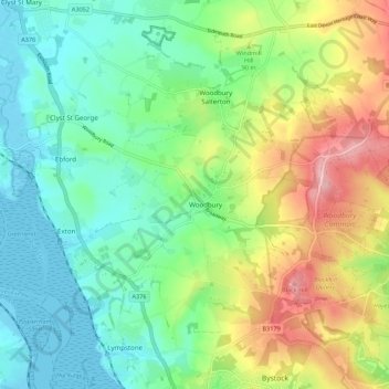 Woodbury topographic map, elevation, terrain