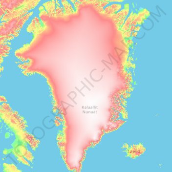Greenland ice sheet topographic map, elevation, terrain