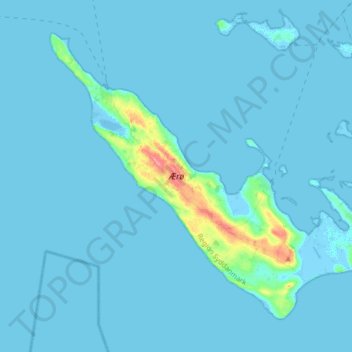 Ærø topographic map, elevation, terrain