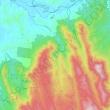 Rubicon River topographic map, elevation, terrain