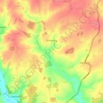 Shimpling topographic map, elevation, terrain