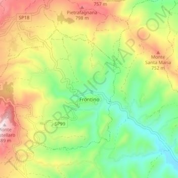 Frontino topographic map, elevation, terrain