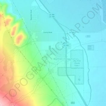 Big Pine topographic map, elevation, terrain