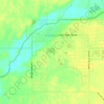 Frankton topographic map, elevation, terrain