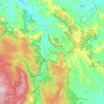 Flowerdale topographic map, elevation, terrain
