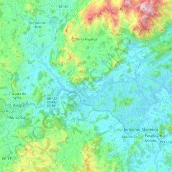 Rive topographic map, elevation, terrain