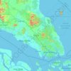 Johor topographic map, elevation, terrain