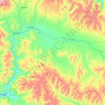 Potoni topographic map, elevation, terrain