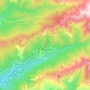 Pastricciola topographic map, elevation, terrain
