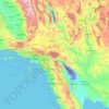 Southern California topographic map, elevation, terrain