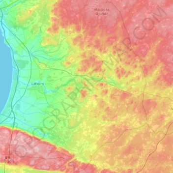 Laholms kommun topographic map, elevation, terrain