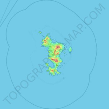 Mayotte topographic map, elevation, terrain