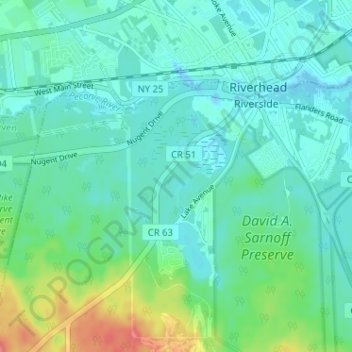 Riverside topographic map elevation - Thumbnail