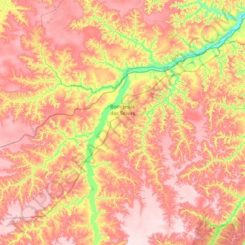 Bom Jesus das Selvas topographic map, elevation, terrain
