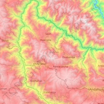 Chincheros topographic map, elevation, terrain